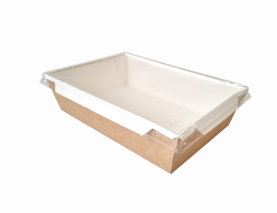 Hộp giấy kraft vàng - trắng 700ml